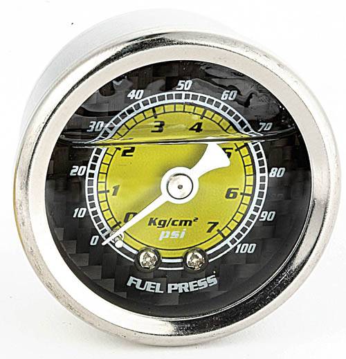 NRG Innovations - NRG Innovations Fuel Regulator Gauge 100psi - Carbon Fiber
