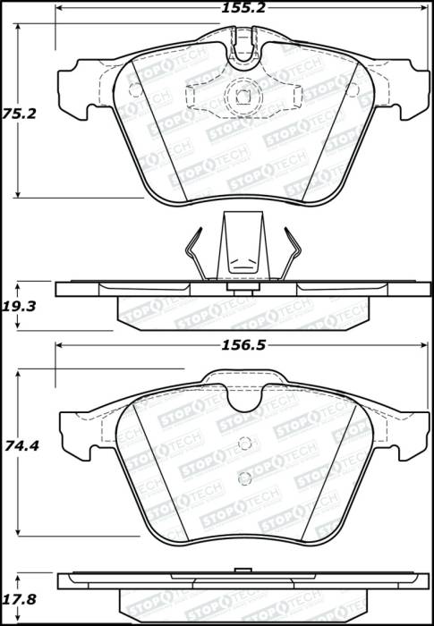 StopTech - BRAKE PADS w/HRDWR 308.12402