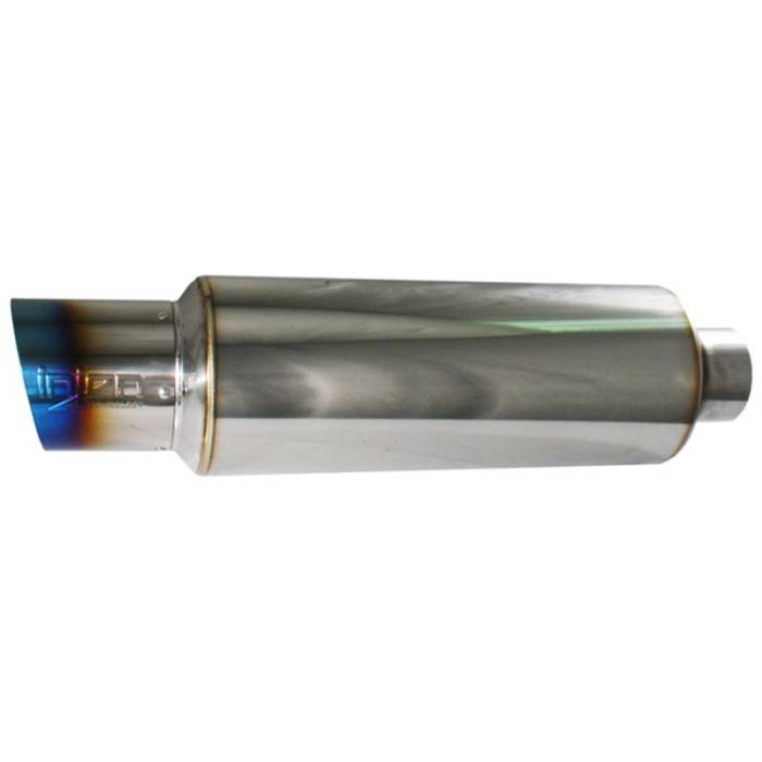 Injen - Injen 2 3/8 Universal Muffler w/Titanium burnt rolled Tip and stainless steel resonated inner wall SES225TT