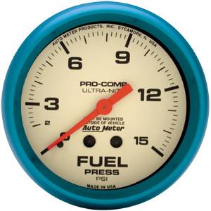 Auto Meter - Auto Meter Ultra-Nite 2 5/8- Mechanical Fuel Pressure - 0-15 PSI-