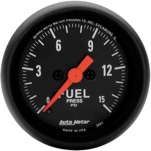 Auto Meter - Auto Meter Z-Series 2 1/16- Full Sweep Electric Fuel Pressure - 0-15 PSI