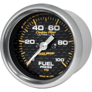 Auto Meter - Auto Meter Auto Meter Carbon Fiber 2 1/16" Full Sweep Electric Fuel Pressure - 0-100 PSI -