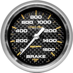 Auto Meter - Auto Meter Auto Meter Carbon Fiber 2 5/8" Full Sweep Electric Brake Pressure - 0 - 1600 PSI -