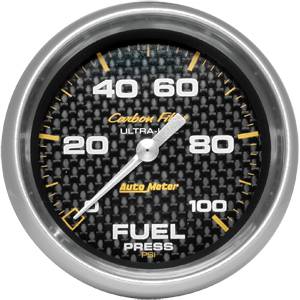 Auto Meter - Auto Meter Auto Meter Carbon Fiber 2 5/8" Full Sweep Electric Fuel Pressure - 0-100 PSI -