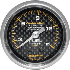Auto Meter - Auto Meter Auto Meter Carbon Fiber 2 1/16" Mechanical Fuel Pressure - 0-15 PSI