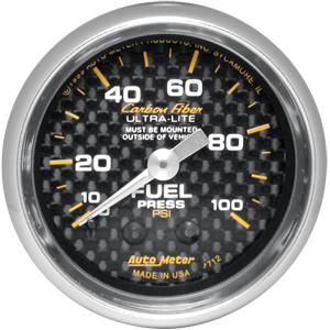 Auto Meter - Auto Meter Auto Meter Carbon Fiber 2 1/16" Mechanical Fuel Pressure - 0-100 PSI -