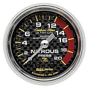 Auto Meter - Auto Meter Auto Meter Carbon Fiber 2 1/16" Mechanical Nitrous Pressure - 0-2000 PSI -