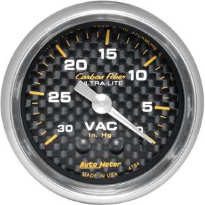Auto Meter - Auto Meter Auto Meter Carbon Fiber 2 1/16" Mechanical Vacuum - 30 In. Hg. -