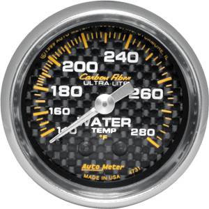 Auto Meter - Auto Meter Auto Meter Carbon Fiber 2 1/16" Mechanical Water Temperature - 120 - 280 deg. F -