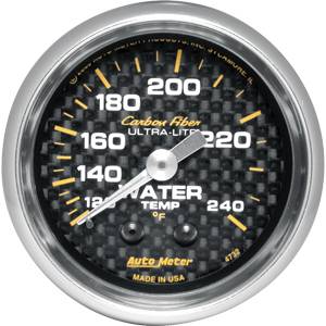 Auto Meter - Auto Meter Auto Meter Carbon Fiber 2 1/16" Mechanical Water Temperature - 120 - 240 deg. F -