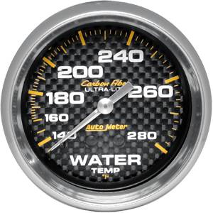Auto Meter - Auto Meter Carbon Fiber 2 5/8- Mechanical Water Temperature - 140 - 280 deg. F-
