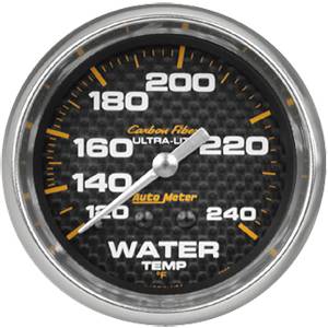 Auto Meter - Auto Meter Carbon Fiber 2 5/8- Mechanical Water Temperature - 120 - 240 deg. F