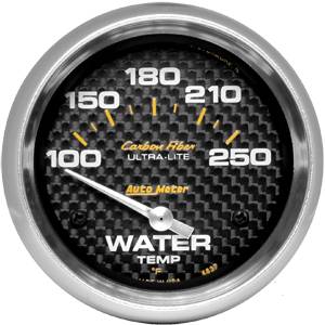 Auto Meter - Auto Meter Carbon Fiber 2 5/8- Short Sweep Electric Water Temperature - 100 - 250 deg. F