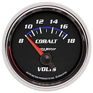 Auto Meter - Auto Meter Cobalt 2 1/16- Short Sweep Electric Voltmeter - 8-18 Volts