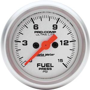 Auto Meter - Auto Meter Ultra-Lite 2 1/16- Full Sweep Electric Fuel Pressure - 0-15 PSI