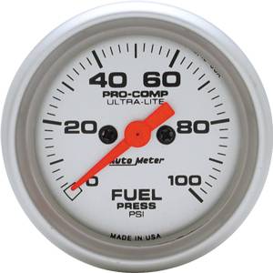 Auto Meter - Auto Meter Ultra-Lite 2 1/16- Full Sweep Electric Fuel Pressure - 0-100 PSI-