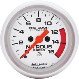 Auto Meter - Auto Meter Ultra-Lite 2 1/16- Full Sweep Electric Nitrous Pressure - 0 - 1600 PSI
