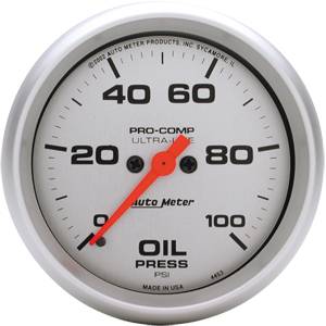 Auto Meter - Auto Meter Ultra-Lite 2 5/8- Full Sweep Electric Oil Pressure - 0-100 PSI