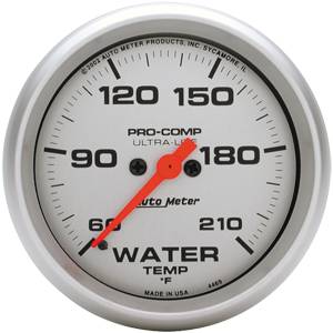 Auto Meter - Auto Meter Ultra-Lite 2 5/8- Full Sweep Electric Water Temperature - 60 deg - 210 deg. F-