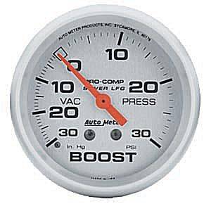Auto Meter - Auto Meter Ultra-Lite 2 5/8- Liquid Filled Mechanical Vacuum / Boost - 30 In. Hg/30 PSI