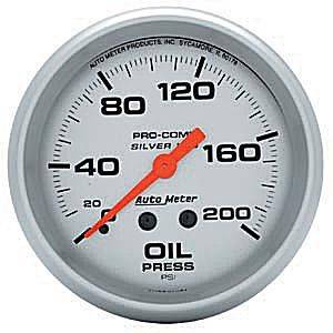 Auto Meter - Auto Meter Ultra-Lite 2 5/8- Liquid Filled Mechanical Oil Pressure - 0 - 200 PSI