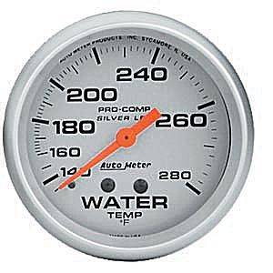 Auto Meter - Auto Meter Ultra-Lite 2 5/8- Liquid Filled Mechanical Water Temperature - 140 deg. - 280 deg. F