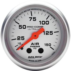 Auto Meter - Auto Meter Ultra-Lite 2 1/16- Mechanical Air Pressure - 0-150 PSI