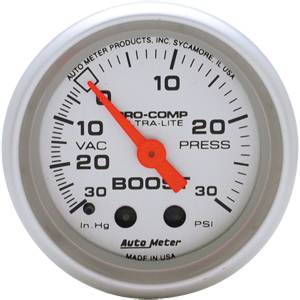 Auto Meter - Auto Meter Ultra-Lite 2 1/16- Mechanical Vacuum / Boost - 30 In. Hg/30 PSI