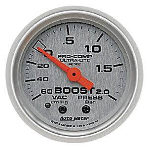 Auto Meter - Auto Meter Ultra-Lite 2 1/16" Mechanical Vacuum / Boost - 60 cm/Hg - 2.0 Bar