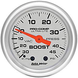 Auto Meter - Auto Meter Ultra-Lite 2 1/16- Mechanical Vacuum / Boost - 30 In. Hg. -Vac/45 PSI