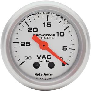 Auto Meter - Auto Meter Ultra-Lite 2 1/16 - Mechanical Vacuum - 30 In. Hg.