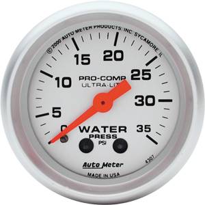 Auto Meter - Auto Meter Ultra-Lite 2 1/16- Mechanical Water Pressure - 35 PSI