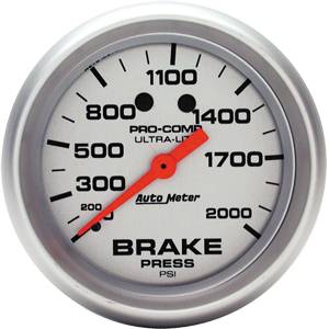 Auto Meter - Auto Meter Ultra-Lite 2 5/8- Mechanical Brake Pressure - 0-2000 PSI-