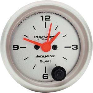 Auto Meter - Auto Meter Ultra-Lite 2 1/16- Short Sweep Electric Clock - 12 hour