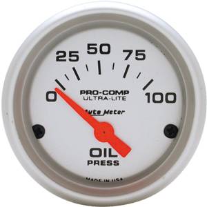 Auto Meter - Auto Meter Ultra-Lite 2 1/16- Short Sweep Electric Oil Pressure - 0-100 PSI