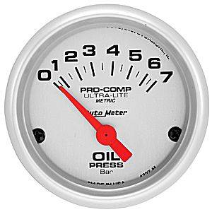 Auto Meter - Auto Meter Ultra-Lite 2 1/16" Short Sweep Electric Oil Pressure - 0-7 Bar