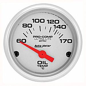 Auto Meter - Auto Meter Ultra-Lite 2 1/16" Short Sweep Electric Oil Temperature - 60 - 150 deg. C