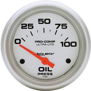 Auto Meter - Auto Meter Ultra-Lite 2 5/8- Short Sweep Electric Oil Pressure - 0-100 PSI