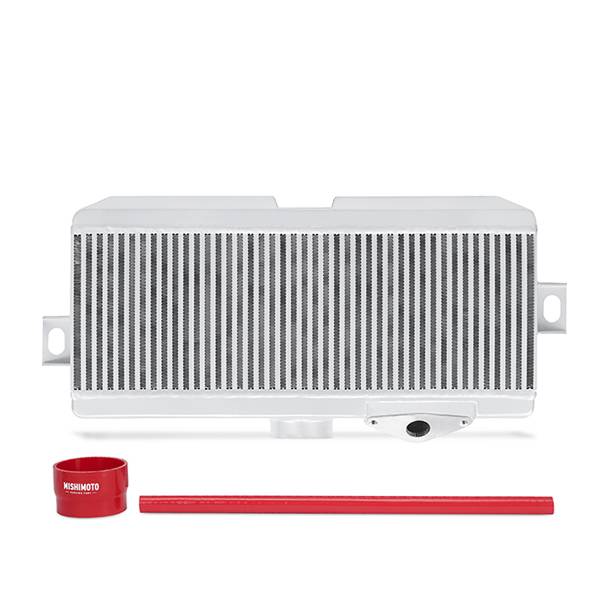 Mishimoto - 2011-2014 Subaru STI Mishimoto Top-Mount Intercooler - Silver Cooler/Red Hoses