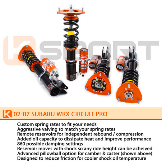 K Sport - 2002-2007 Subaru WRX Ksport Circuit Pro Damper System