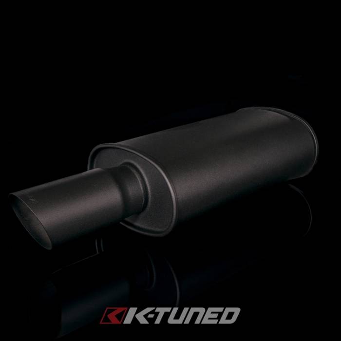 K-Tuned - K-Tuned Universal 2.5" Long Muffler, Wrinkle Black