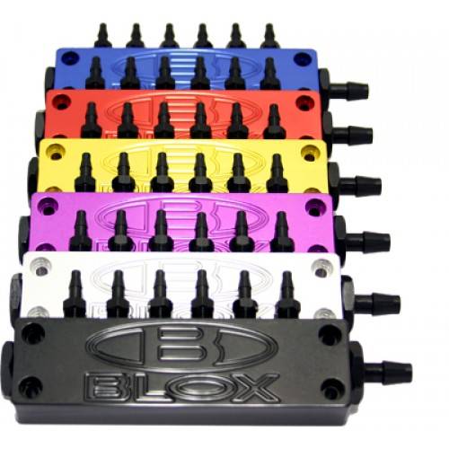 Blox - Honda and Acura B-Series Blox Racing Billet Vacuum Manifold Kit, 6-Port, Aluminum, Includes Fittings and Plugs - Silver