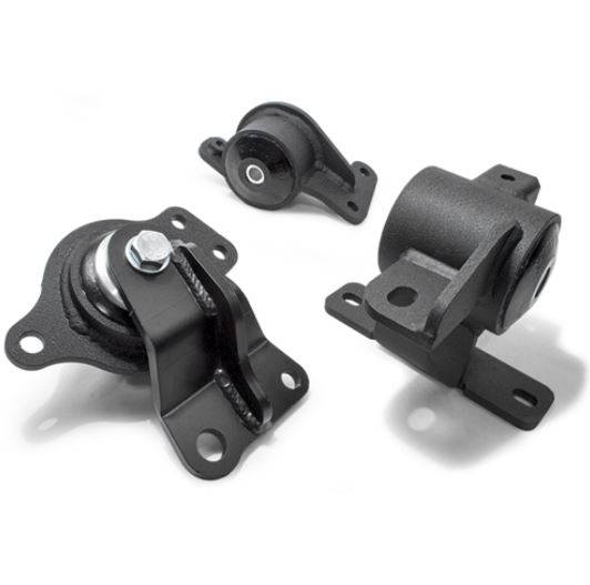 Innovative Mounts - 2007-2008 Honda Fit Innovative Replacement Mount Kit, Steel (L-Series/Auto) - 75A BLK (Black)
