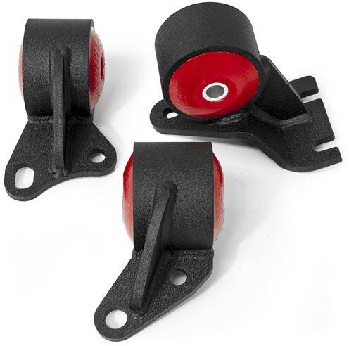 Innovative Mounts - 1988-1991 Honda Civic and CRX Innovative Replacement Mount Kit, Steel (D-Series/Cable) - 60A RED (Black)