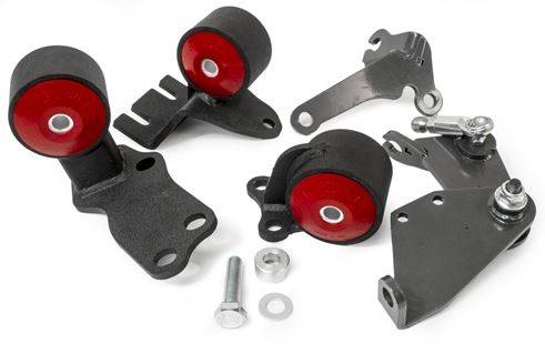 Innovative Mounts - 1988-1991 Honda Civic and CRX Innovative Mounts Steel Conversion Engine Mount Kit (B-Series/Manual/Cable 2 Hydro) - 95A RED