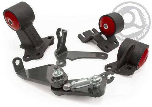Innovative Mounts - 1990-1993 Acura Integra Innovative Steel Conversion Engine Mount Kit (B18A/B17A/Manual/Cable 2 Hydro) - 95A RED