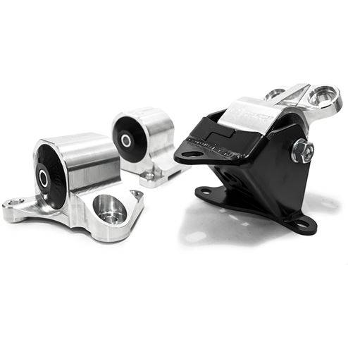 Innovative Mounts - 1996-2000 Honda Civic Innovative Billet Replacement Mount Kit - 85A GREY (Black Anodized)