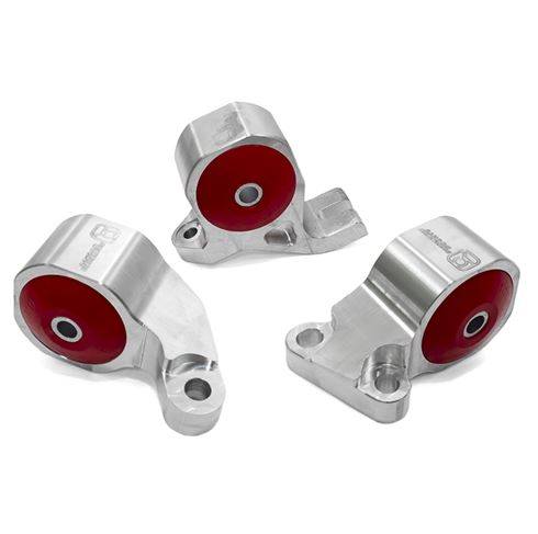 Innovative Mounts - 1988-1991 Honda Civic and CRX Billet Replacement Mount Kit, Aluminum, black ano, 60A RED, Bushing