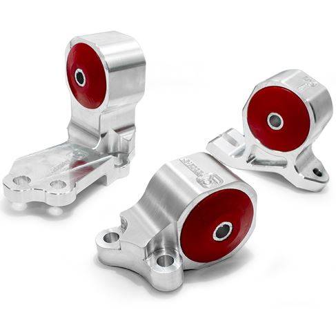 Innovative Mounts - 1988-1991 Honda Civic and CRX Innovative Mounts Billet Conversion Engine Mount Kit (B-Series/Hydro) - 95A RED