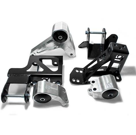 Innovative Mounts - 1994-2001 Acura Integra Innovative Billet Conversion Mount Kit, Aluminum (K-Series/Manual) - SOLID (Silver)